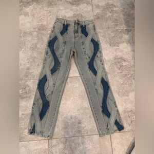 Light Blue  Sparkle/ cutouts Women's Jeans